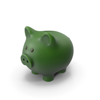 Toon Green Save Money Piggy Bank PNG & PSD Images
