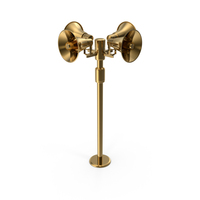 Gold Megaphones On A Pole PNG & PSD Images