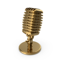 Gold Microphone Old PNG & PSD Images