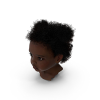 Dark Skin Toddler Girl Head PNG & PSD Images
