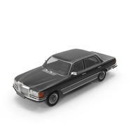 Mercedes Benz 350 SE Classic Sedan Black Simplified PNG & PSD Images