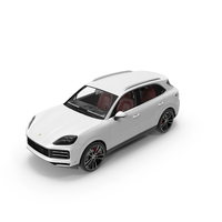 Porsche Cayenne Turbo E-Hybrid SUV 2024 White Simplified PNG & PSD Images