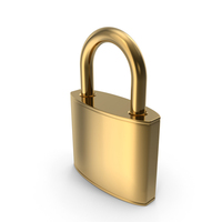 Gold Padlock PNG & PSD Images
