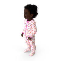 Toddler Black Girl in Full Bodysuit Standing PNG & PSD Images