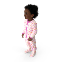 Toddler Black Girl Light Skin in Full Bodysuit Standing PNG & PSD Images