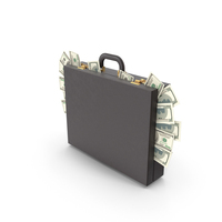 Closed Briefcase With Banknotes PNG & PSD Images