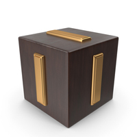 Golden Wood Cube Box Alphabet I PNG & PSD Images