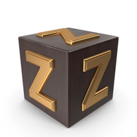Golden Wood Cube Box Alphabet Z PNG & PSD Images