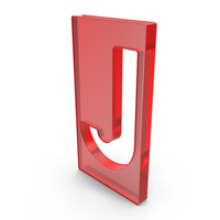 Letter J Hole Red Plastic PNG & PSD Images