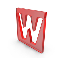 Letter W Hole Red Plastic PNG & PSD Images
