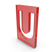 Letter U hole Red Plastic PNG & PSD Images