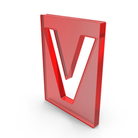 Letter V Hole Red Plastic PNG & PSD Images