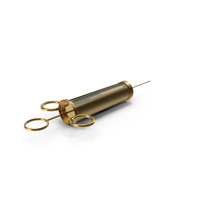 Gold Vintage Metal Syringe PNG & PSD Images
