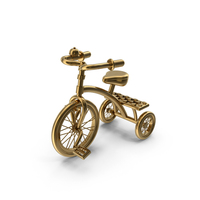 Gold Vintage Child Tricycle PNG & PSD Images