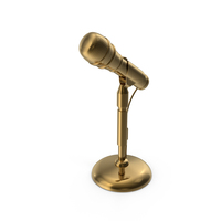 Gold Vintage Microphone PNG & PSD Images