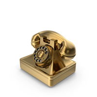 Gold Vintage Dial Phone PNG & PSD Images