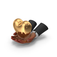 Golden Heart Health Care Medical Black Hands PNG & PSD Images