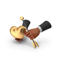 Heart With Arrow On Black Hands PNG & PSD Images