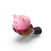 Piggy Bank On Black Hands Save Money PNG & PSD Images