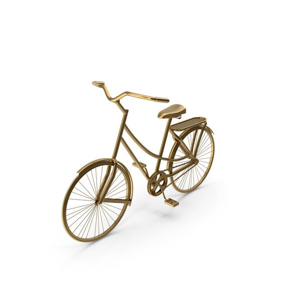 Gold Women Bicycle PNG & PSD Images