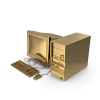 Gold Retro Pc PNG & PSD Images