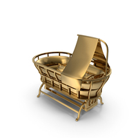 Gold Vintage Baby Crib PNG & PSD Images