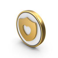 Secure Shield Heart Coin PNG & PSD Images