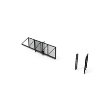 Industrial Metal Gate With Fence Open PNG & PSD Images