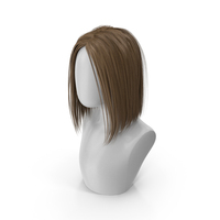Medium Bob Hairstyle Wig Brown PNG & PSD Images