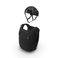 Plate Carrier Ballistic Vest With Helmet PNG & PSD Images