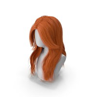 Red Hair Wig Long Haircut PNG & PSD Images