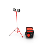 Portable Construction Light With Generator PNG & PSD Images