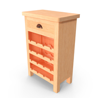 Wine Rack With Closed Drawer PNG & PSD Images