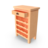 Wine Rack With Half Open Drawer PNG & PSD Images