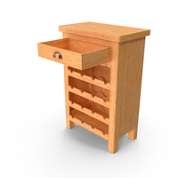 Wine Rack With Open Drawer PNG & PSD Images