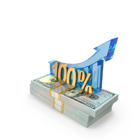 100 Percent Arrow Growth On 100 US Dollar Money Notes PNG & PSD Images