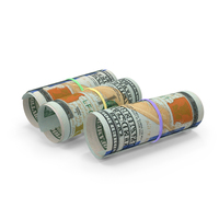 100 US Dollar Money Notes 3 Rolls currency PNG & PSD Images