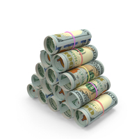 100 US Dollar Money Notes Currency Triangle Form Rolls PNG & PSD Images