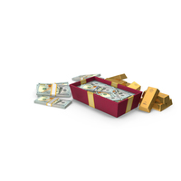 Box Gold Lots 100 US Dollar Money Notes PNG & PSD Images