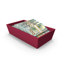 Box With Lots 100 US Dollar Money Notes PNG & PSD Images