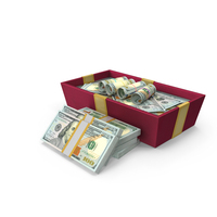 Gift Box Full Of 100 US Dollar Money Notes PNG & PSD Images