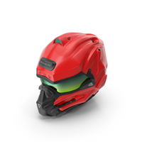 Sci-Fi Futuristic Full Helmet Red PNG & PSD Images