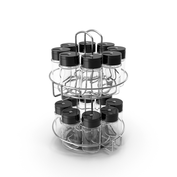 Round Spice Organizer With Empty Jars PNG & PSD Images
