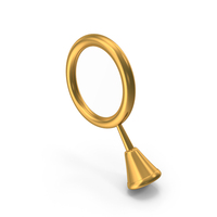Handheld Magnifying Glass Icon Gold PNG & PSD Images