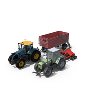 Self Propelled Forage Harvester Trailer And Tractor PNG & PSD Images