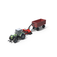 Tractor with Forage Harvester with Dump Trailer PNG & PSD Images