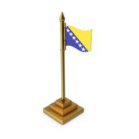 Bosnia And Herzegovina Table Flag Gold PNG & PSD Images
