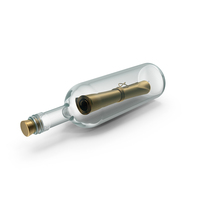 Gold Message In A Bottle PNG & PSD Images