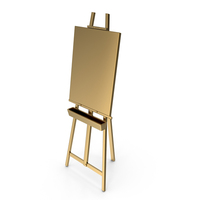 Gold Easel Canvas Light Wood PNG & PSD Images