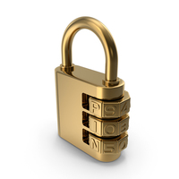 Gold Padlock Pin PNG & PSD Images